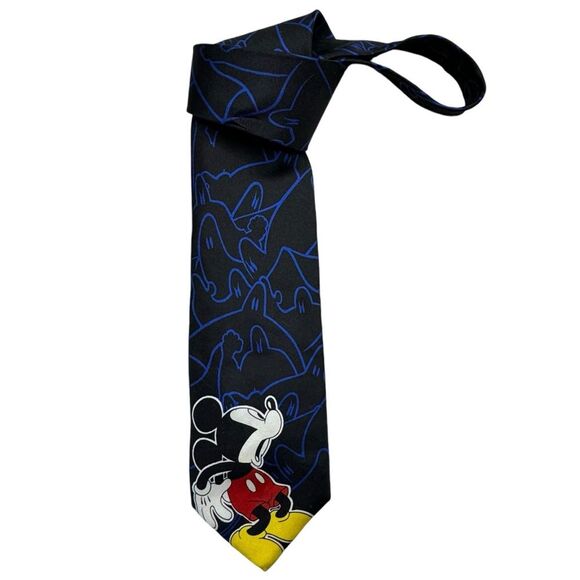 Silk Men's Balancine The Tie Works Blue Ghosts Disney Mickey Mouse - Picture 2 of 5